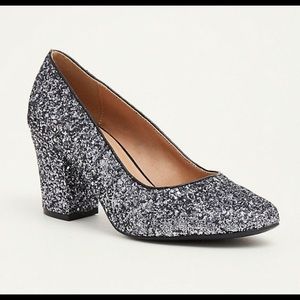 Torrid all over glitter Mary Jane heels. Silver.